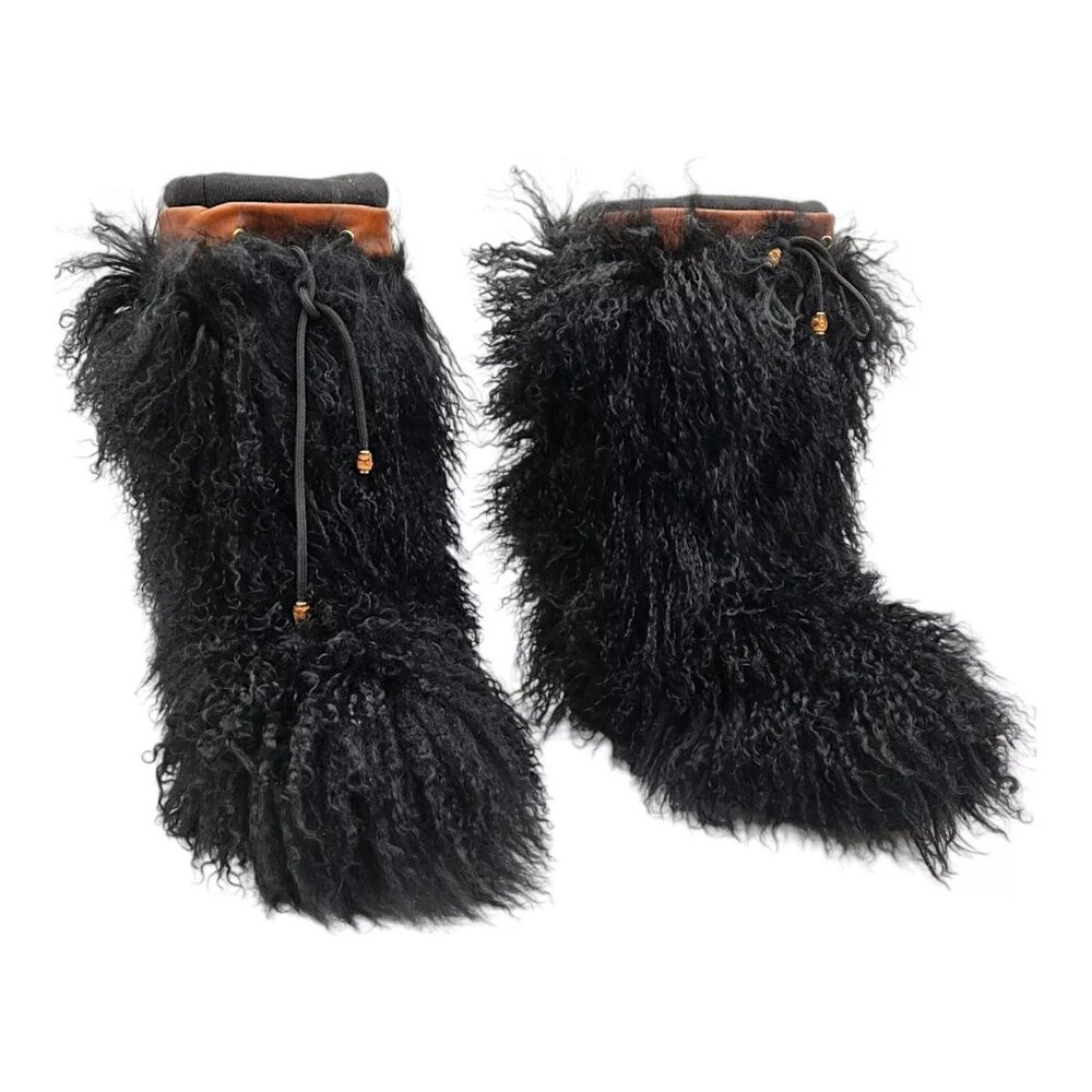 GUCCI Boots, Pelle S. Gomma, Mongolia/Suede Split/Florence, Black/Red, EUR39 NEW